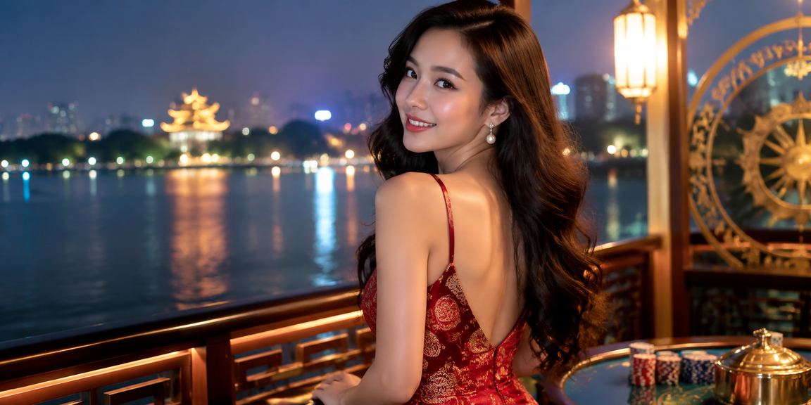 Người chơi casino tại Hà Nội trải nghiệm ứng dụng di động bên bờ hồ buổi tối