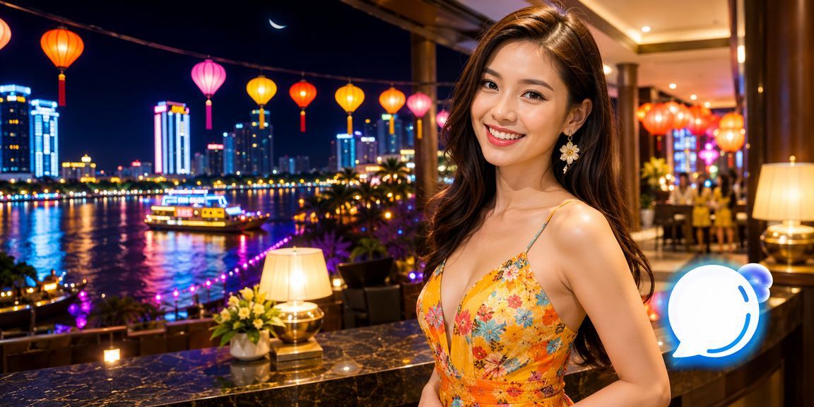 Ánh đèn neon sòng bài ven sông Mekong — người chơi thử game casino mới qua điện thoại